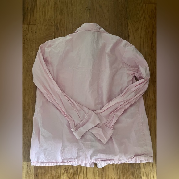 SKIMS Cotton Poplin Button Up Shirt Collared Baby Pink Oversized Sleep Size M - Picture 5 of 10
